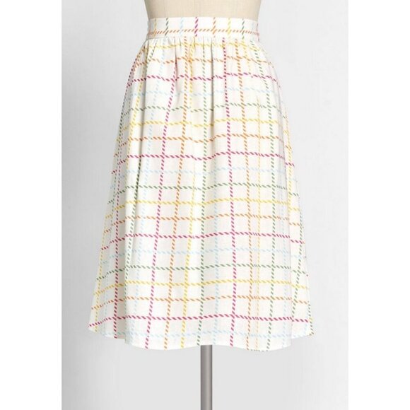 💕MODCLOTH💕 Creative Direction A-Line Skirt ~ White Stripes 18 NWT - Picture 3 of 13